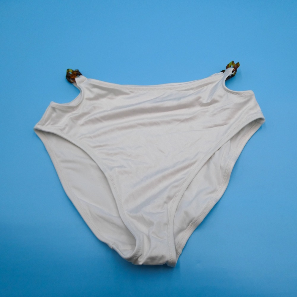 Victorias Secret Bikini Bottom Womens Medium High Waist White Tortoise Polyamide